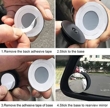 CarFrill Car Blind Spot Mirror | 2" Round HD Glass Frameless Convex Wide Angle Rear View Mirror, Adjustable Stick On Design for Cars, Trucks, SUVs, Vans | Pack of 2 thumbnail 6