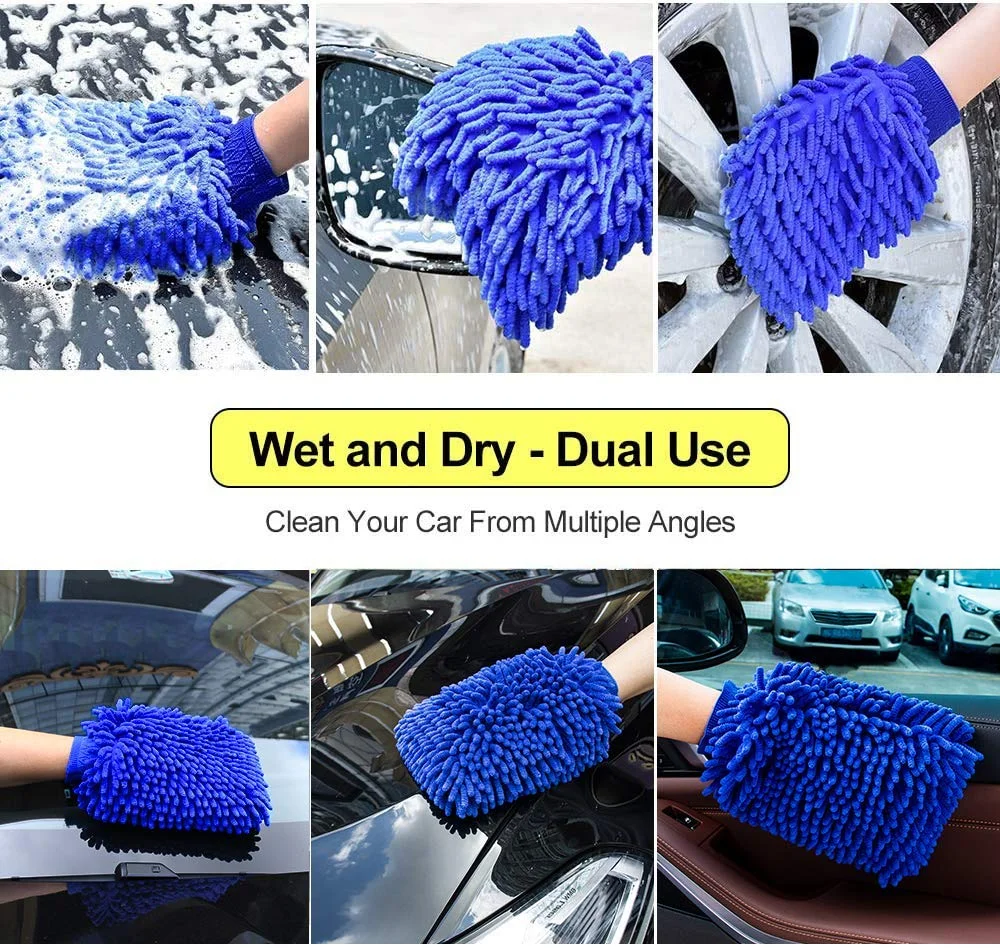 CarFrill Car Wash Mitt 2 Pack Large Size Microfiber Chenille Scratch-Free Waterproof Car Cleaning Gloves for Winter Use image 7