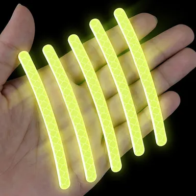 CarFrill Reflective Stickers|for Cars, Motorcycle Decals, Anti Scratch Safety Warning Stickers | (20 PCS, Fluorescent Green)  Reflective Car Decoration, Night Visibility, Polyethylene Terephthalate thumbnail 2