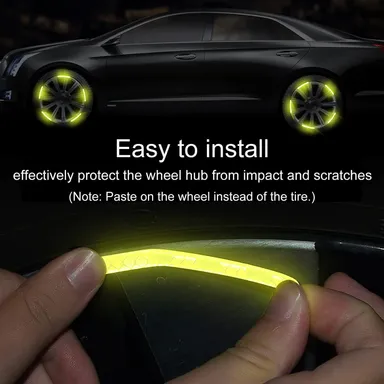CarFrill Reflective Stickers|for Cars, Motorcycle Decals, Anti Scratch Safety Warning Stickers | (20 PCS, Fluorescent Green)  Reflective Car Decoration, Night Visibility, Polyethylene Terephthalate thumbnail 4
