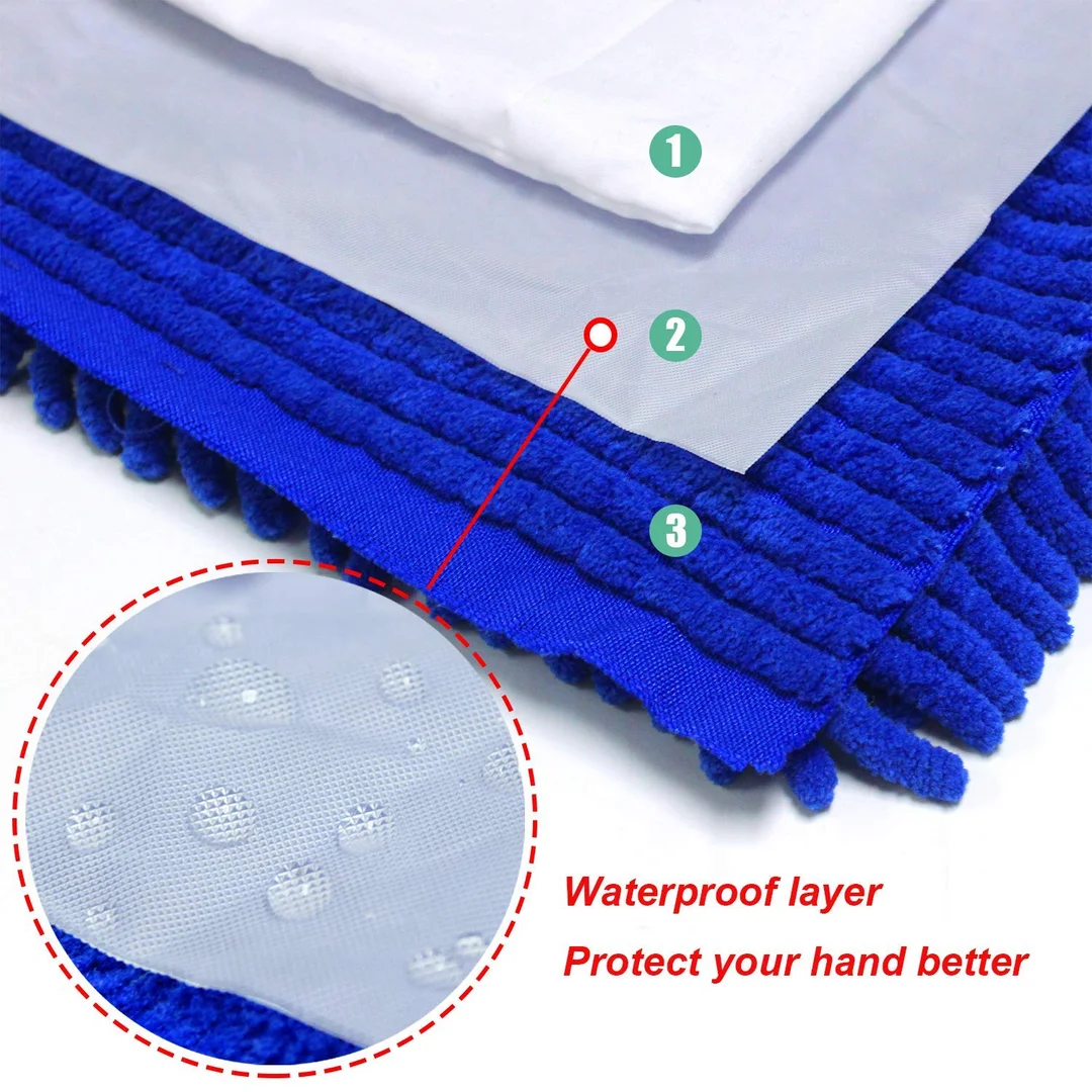 CarFrill Car Wash Mitt 2 Pack | Extra Large Size Premium Chenille Microfiber Winter Waterproof Cleaning Gloves for Car & Motorbike | Lint Free & Scratch Free image 2