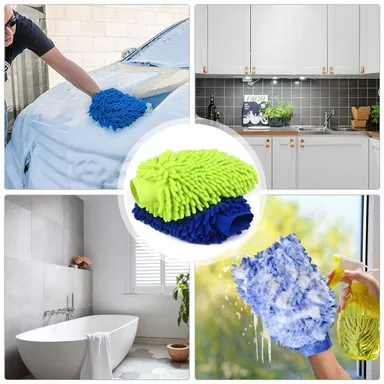 CarFrill Car Wash Mitt 2 Pack | Extra Large Size Premium Chenille Microfiber Winter Waterproof Cleaning Gloves for Car & Motorbike | Lint Free & Scratch Free thumbnail 3