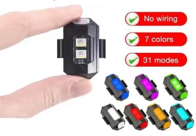 LED Aircraft Strobe Lights for Motorcycles & Drones  7 Colors USB Charging Signal Lights | Lightweight & Durable | Compatible with All Drone Models  CarFrill thumbnail 1