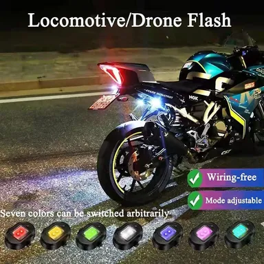 LED Aircraft Strobe Lights for Motorcycles & Drones  7 Colors USB Charging Signal Lights | Lightweight & Durable | Compatible with All Drone Models  CarFrill thumbnail 2