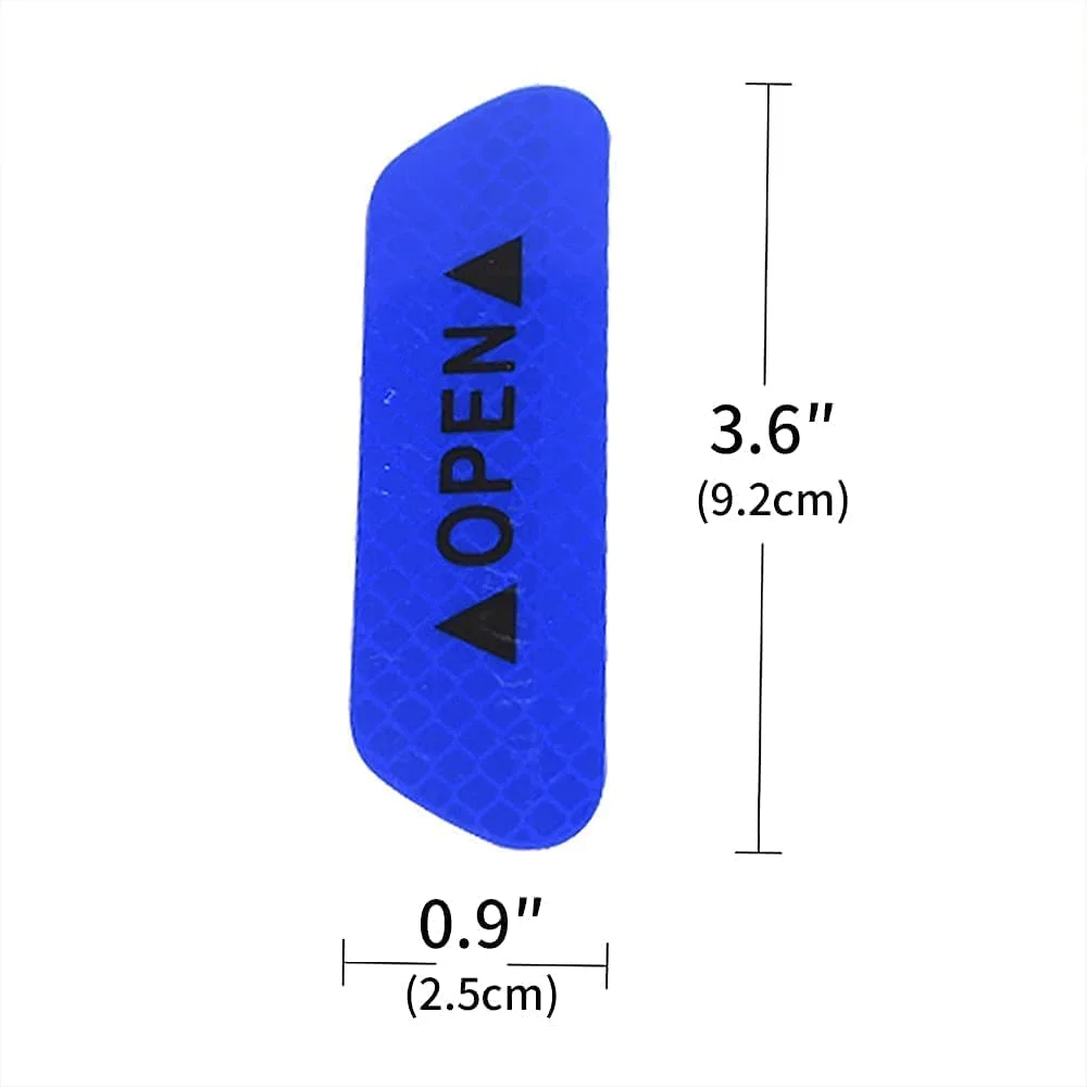 CarFrill Reflective Car Tape 4Pcs | Universal Auto Door Open Warning Stickers, Anti-Collision Reflective Caution Tape, Laser Reflective Vinyl for Car (Blue) image 2
