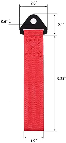 CarFrill 2 Tons High Strength Car Trailer Towing Rope with Hooks for Recovery | 10.8in Front Rear Bumper Hook Racing Tow Strap (Red) image 6