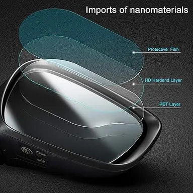 CarFrill 2PCS Anti Fog Rearview Mirror Film  Waterproof, Anti Glare, Nano Film for Car, Scratch and Mist Protection (5.9x3.9 Inches) thumbnail 2