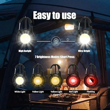 CarFrill Keychain Flashlight LED Small Work Light | 1000 Lumens Rechargeable COB Flashlight with 7 Modes image 3
