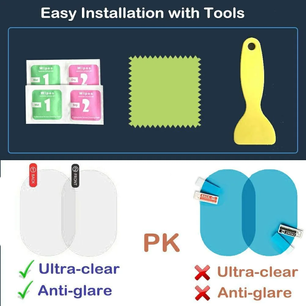 CarFrill HD Nano Anti Glare Rain-Proof Anti Water Mist Oval Car Rear View Mirror Protective. image 3