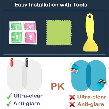 CarFrill HD Nano Anti Glare Rain-Proof Anti Water Mist Oval Car Rear View Mirror Protective. thumbnail 2