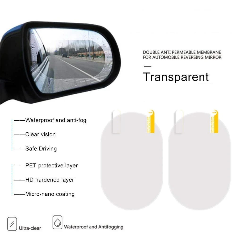 CarFrill HD Nano Anti Glare Rain-Proof Anti Water Mist Oval Car Rear View Mirror Protective. image 7