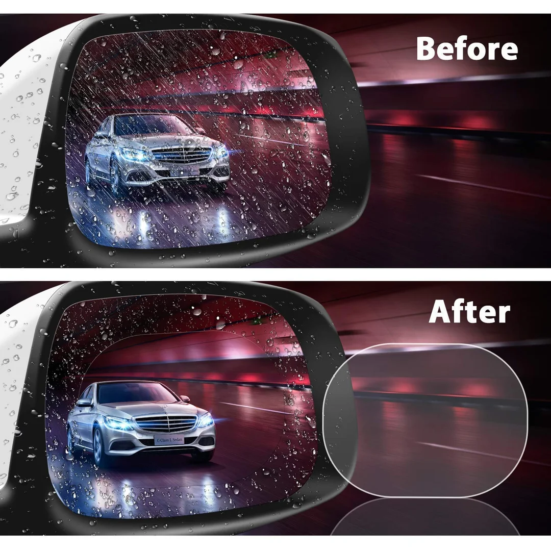 CarFrill HD Nano Anti Glare Rain-Proof Anti Water Mist Oval Car Rear View Mirror Protective. image 8