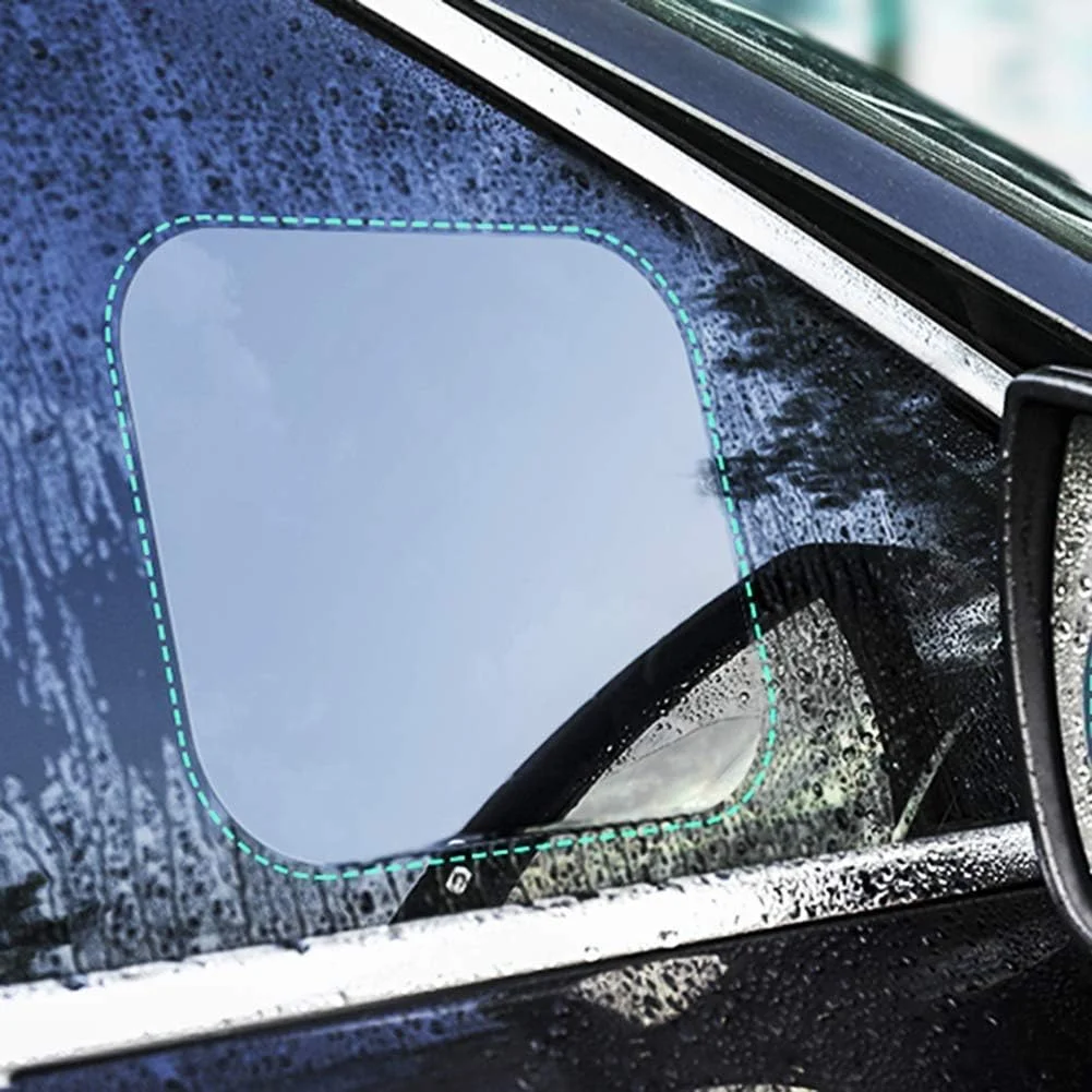 CarFrill Self Adhesive Rainproof Snowproof Car Window Film | HD Clear Anti Fog Nano Coating Waterproof Anti Scratch Protector for Side Windows (2 Pack) image 3