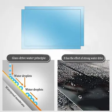 CarFrill Self Adhesive Rainproof Snowproof Car Window Film | HD Clear Anti Fog Nano Coating Waterproof Anti Scratch Protector for Side Windows (2 Pack) thumbnail 3