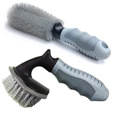 CarFrill 2 Pack Steel and Alloy Wheel Cleaning Brush Set | Rim & Tire Brush Cleaner for Car, Motorcycle & Bicycle | Durable Cleaning Tools by CarFrill thumbnail 0