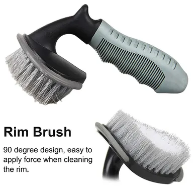 CarFrill 2 Pack Steel and Alloy Wheel Cleaning Brush Set | Rim & Tire Brush Cleaner for Car, Motorcycle & Bicycle | Durable Cleaning Tools by CarFrill thumbnail 2