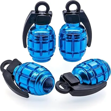 CarFrill 4PCS Tire Valve Stem Caps, Aluminium Alloy Valve Stem Covers for Cars, Trucks, SUVs, Motorcycles, Bikes, and Bicycles Universal Fit, Durable & Anti Corrosion. thumbnail 0