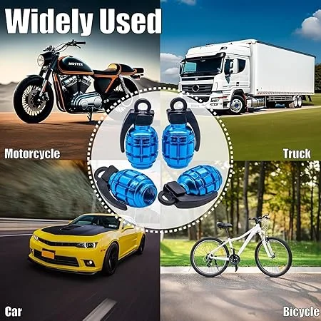 CarFrill 4PCS Tire Valve Stem Caps, Aluminium Alloy Valve Stem Covers for Cars, Trucks, SUVs, Motorcycles, Bikes, and Bicycles Universal Fit, Durable & Anti Corrosion. image 5