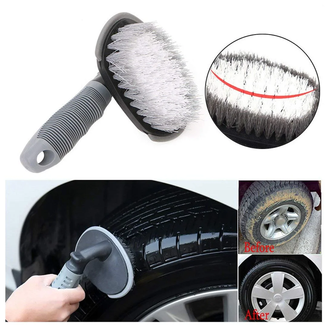 Car Wheel Cleaning Brush-Car Frill Tire Rim Scrub Brush for Alloy Wheels & Soft Brush Cleaner for Car Rims image 6