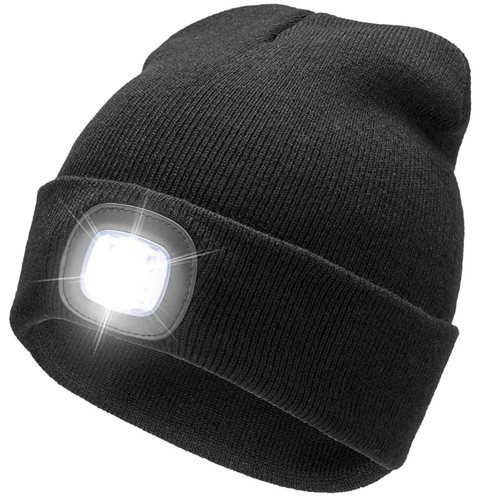 CarFrill USB Rechargeable LED Beanie Cap, Lighting 4 LED Hands Free Flashlight image 1