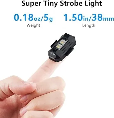 CarFrill Drone Strobe LED Lights | Anti Collision USB Rechargeable Tail Lights for DJI Mini, Mavic Air 2 Pro, Phantom, Inspire, Zoom & Motorcycle | 4 Colors, 22 Modes thumbnail 2