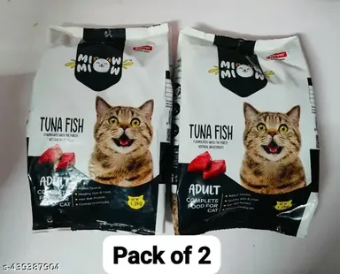 Taiyo Miow Miow Adult Tuna Fish Cat Food 1.2kg | Complete Nutritional Premium Fish Food for Healthy Skin & Coat, Pack of 2 for All Breeds thumbnail 0