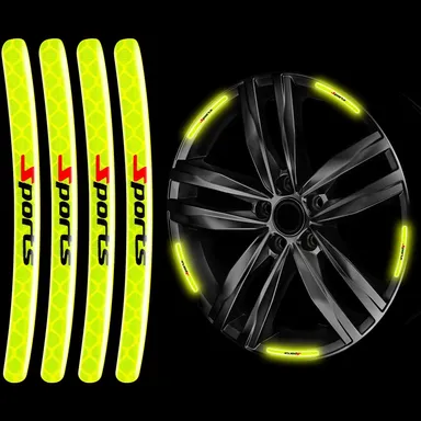 CarFrill 30 Pcs Reflective Wheel Rim Stripes | Luminous Bicycle & Motorcycle Night Safety Stickers | Green thumbnail 0