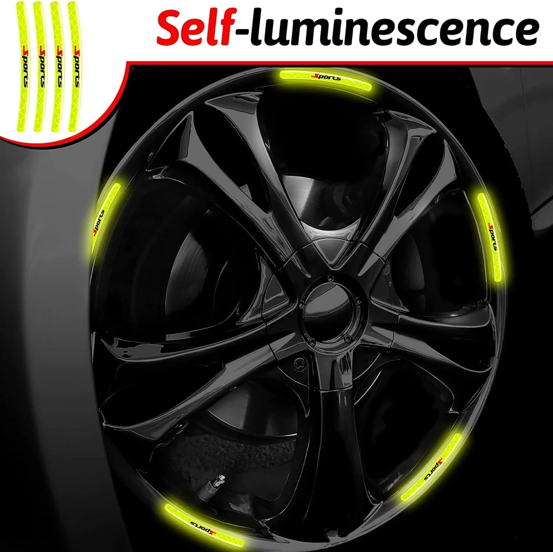 CarFrill 30 Pcs Reflective Wheel Rim Stripes | Luminous Bicycle & Motorcycle Night Safety Stickers | Green image 5