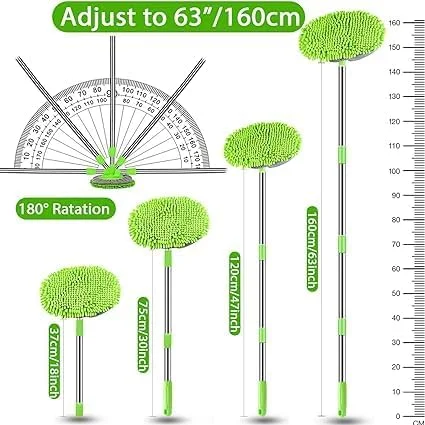 CarFrill Car Wash Mop Brush Tool Mitt | Long Handle Microfiber Chenille Duster for SUV, Truck, RV, Trailer | Scratch-Free & Non Slip, American Car Wash Tool image 3