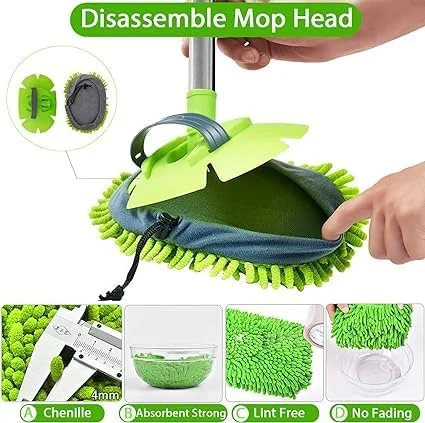 CarFrill Car Wash Mop Brush Tool Mitt | Long Handle Microfiber Chenille Duster for SUV, Truck, RV, Trailer | Scratch-Free & Non Slip, American Car Wash Tool image 4