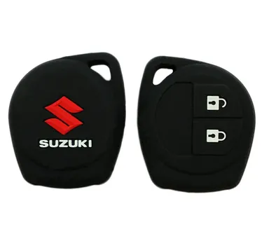 CarFrill Silicone Key Cover for Maruti Suzuki – Swift, Swift Dzire, Wagon-R, Ertiga, Ciaz, Celerio, S-Cross – 2 Button Black Key Case thumbnail 1