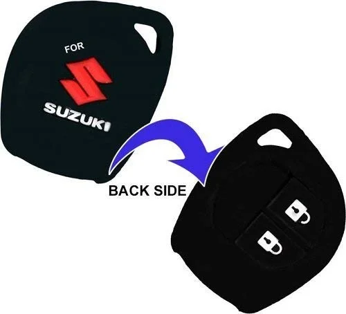 CarFrill Silicone Key Cover for Maruti Suzuki – Swift, Swift Dzire, Wagon-R, Ertiga, Ciaz, Celerio, S-Cross – 2 Button Black Key Case image 4