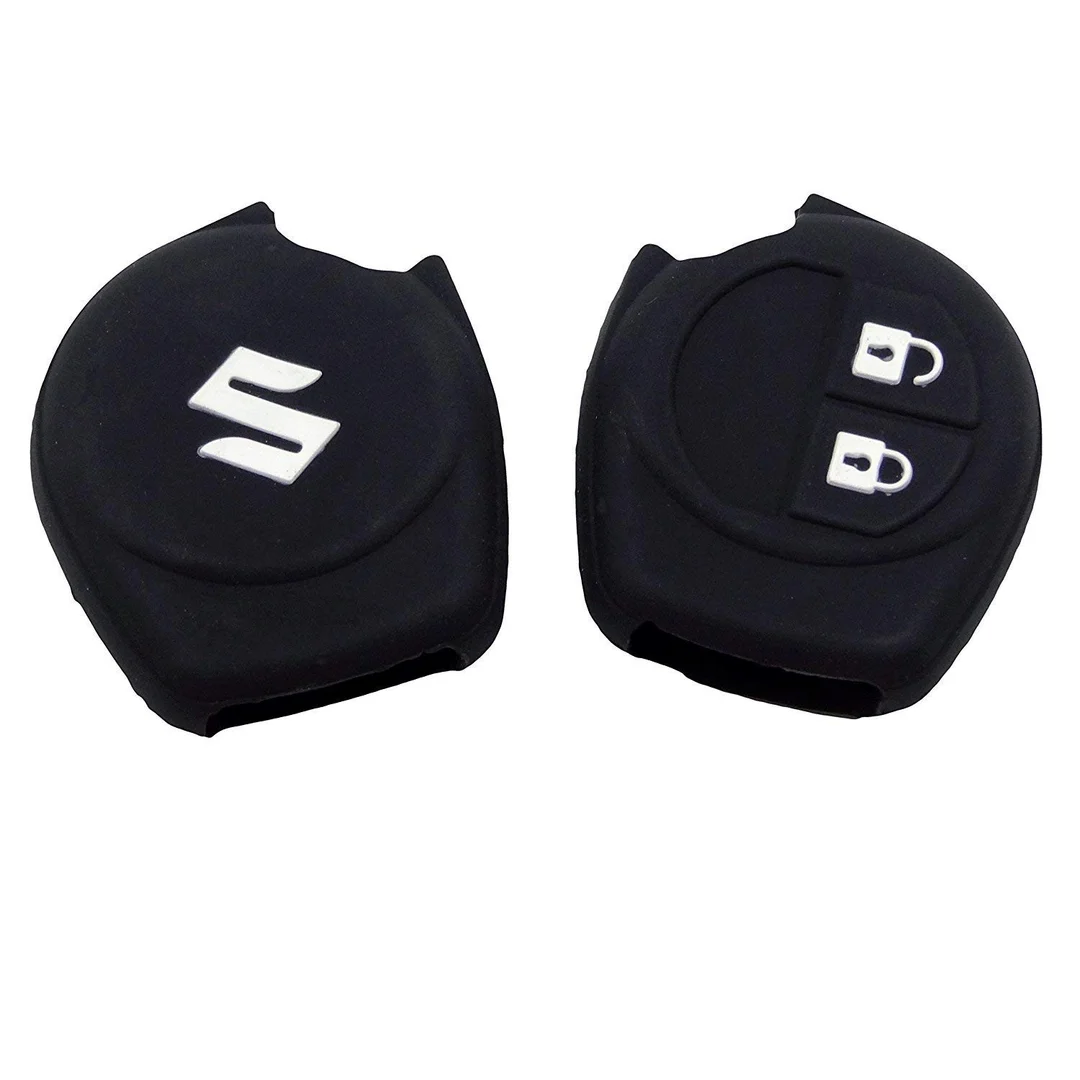 CarFrill Silicone Key Cover for Maruti Suzuki – Swift, Swift Dzire, Wagon-R, Ertiga, Ciaz, Celerio, S-Cross – 2 Button Black Key Case image 5