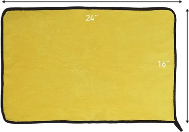CarFrill Microfiber Cleaning Cloth for Cars | Fine Mesh Coral Fleece 40x60 CM, Gray & Yellow | Large Car Wash Cloth for Interior Cleaning thumbnail 1