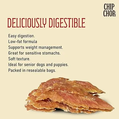 Chip Chops Roast Chicken Strips Dog Treats, Easy to Digest Suitable for All Dog Breeds High Protein & Low Fat Fresh Meat Crunchy & Tasty Snack thumbnail 2