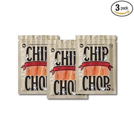 Chip Chops Roast Chicken Strips Dog Treats, Easy to Digest Suitable for All Dog Breeds High Protein & Low Fat Fresh Meat Crunchy & Tasty Snack image 1