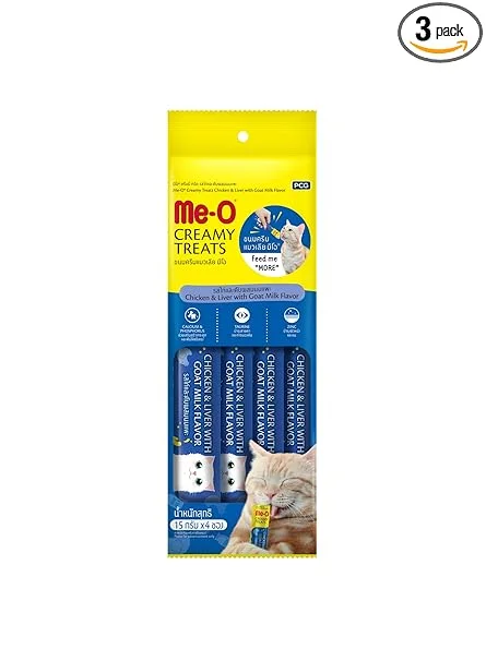 Me-O Creamy Treats Chicken and Liver with Goat Milk Flavor 60gm (Pack of 2) image 1