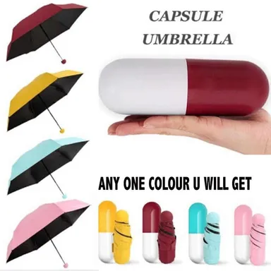 Portable Mini Umbrella for Women, Men & Kids, Capsule Design, UV & Sun Protection, Compact Travel Umbrella for Rain & Sun | Perfect Pocket Umbrella for Everyday Use thumbnail 3