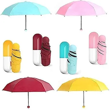 Portable Mini Umbrella for Women, Men & Kids, Capsule Design, UV & Sun Protection, Compact Travel Umbrella for Rain & Sun | Perfect Pocket Umbrella for Everyday Use thumbnail 1