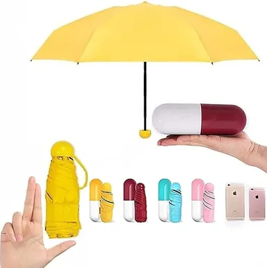 Portable Mini Umbrella for Women, Men & Kids, Capsule Design, UV & Sun Protection, Compact Travel Umbrella for Rain & Sun | Perfect Pocket Umbrella for Everyday Use thumbnail 2