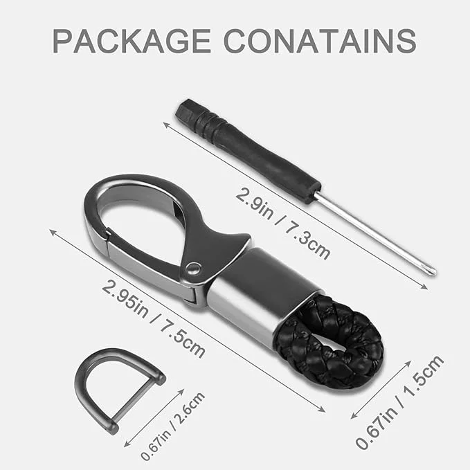 CarFrill Genuine Leather Car Key Fob Keychain for Men and Women | Universal Leather Holder with 360° Rotatable Swivel & Anti Lost D-Ring | Sturdy Metal Keychain | Pack of 4 image 2