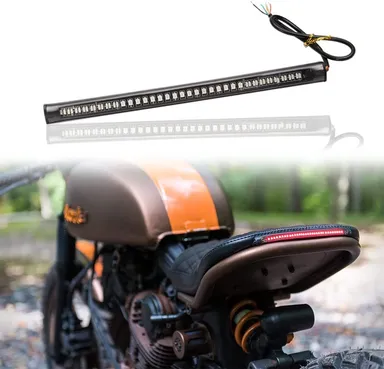 CarFrill 48 LED Bar Strip Tail Light with Turn Signal Indicator | Motorcycle Rear SMD Taillight, Flexible Brake Lamp, License Plate Light thumbnail 0