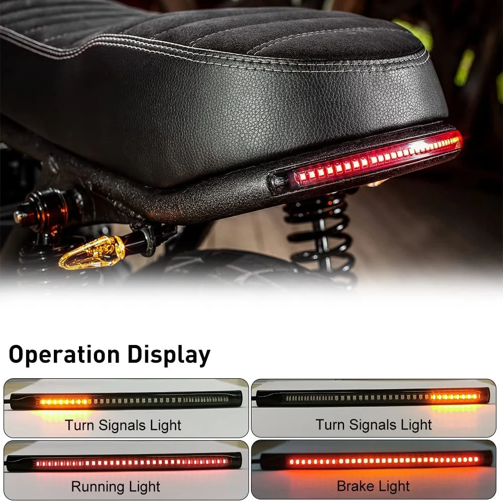 CarFrill 48 LED Bar Strip Tail Light with Turn Signal Indicator | Motorcycle Rear SMD Taillight, Flexible Brake Lamp, License Plate Light image 3