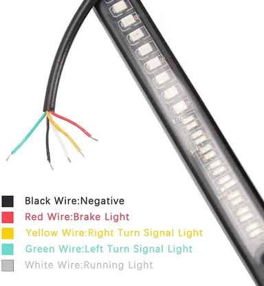 CarFrill 48 LED Bar Strip Tail Light with Turn Signal Indicator | Motorcycle Rear SMD Taillight, Flexible Brake Lamp, License Plate Light thumbnail 4