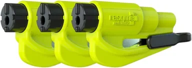 Emergency Car Escape Tool | CarFrill 2 in 1 Seatbelt Cutter & Window Breaker | Compact Safety Hammer (Yellow Neon) | Family Pack of 3 thumbnail 0