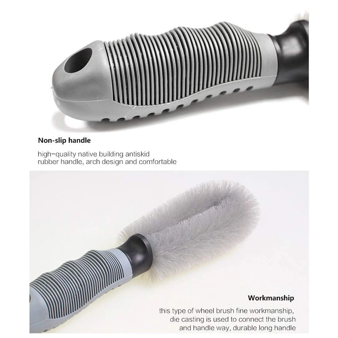 CarFrill Car Wheel Tire Rim Scrub Brush | Premium Alloy Wheel Cleaning Tool for Cars, Trucks, Motorcycles, and Bikes | Ergonomic Handle, Non Slip Grip, and Durable Bristles for Effective Tire Rim Cleaning image 4