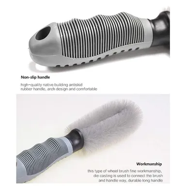CarFrill Car Wheel Tire Rim Scrub Brush | Premium Alloy Wheel Cleaning Tool for Cars, Trucks, Motorcycles, and Bikes | Ergonomic Handle, Non Slip Grip, and Durable Bristles for Effective Tire Rim Cleaning thumbnail 3