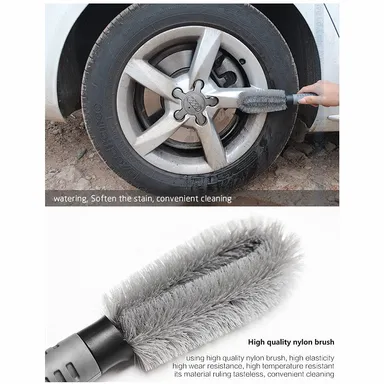 CarFrill Car Wheel Tire Rim Scrub Brush | Premium Alloy Wheel Cleaning Tool for Cars, Trucks, Motorcycles, and Bikes | Ergonomic Handle, Non Slip Grip, and Durable Bristles for Effective Tire Rim Cleaning thumbnail 4
