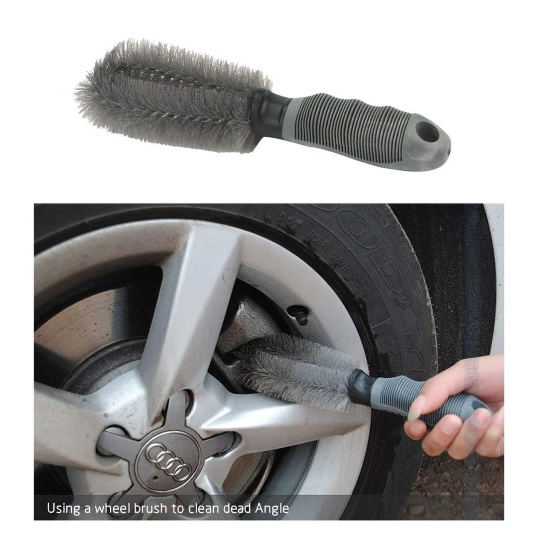 CarFrill Car Wheel Tire Rim Scrub Brush | Premium Alloy Wheel Cleaning Tool for Cars, Trucks, Motorcycles, and Bikes | Ergonomic Handle, Non Slip Grip, and Durable Bristles for Effective Tire Rim Cleaning image 6
