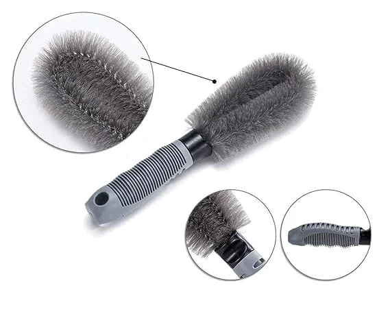 CarFrill Steel and Alloy Wheel Cleaning Brush | Set  2 Pcs Rim Cleaner for Car, Motorcycle & Bicycle Tire Brush Washing Tool image 2